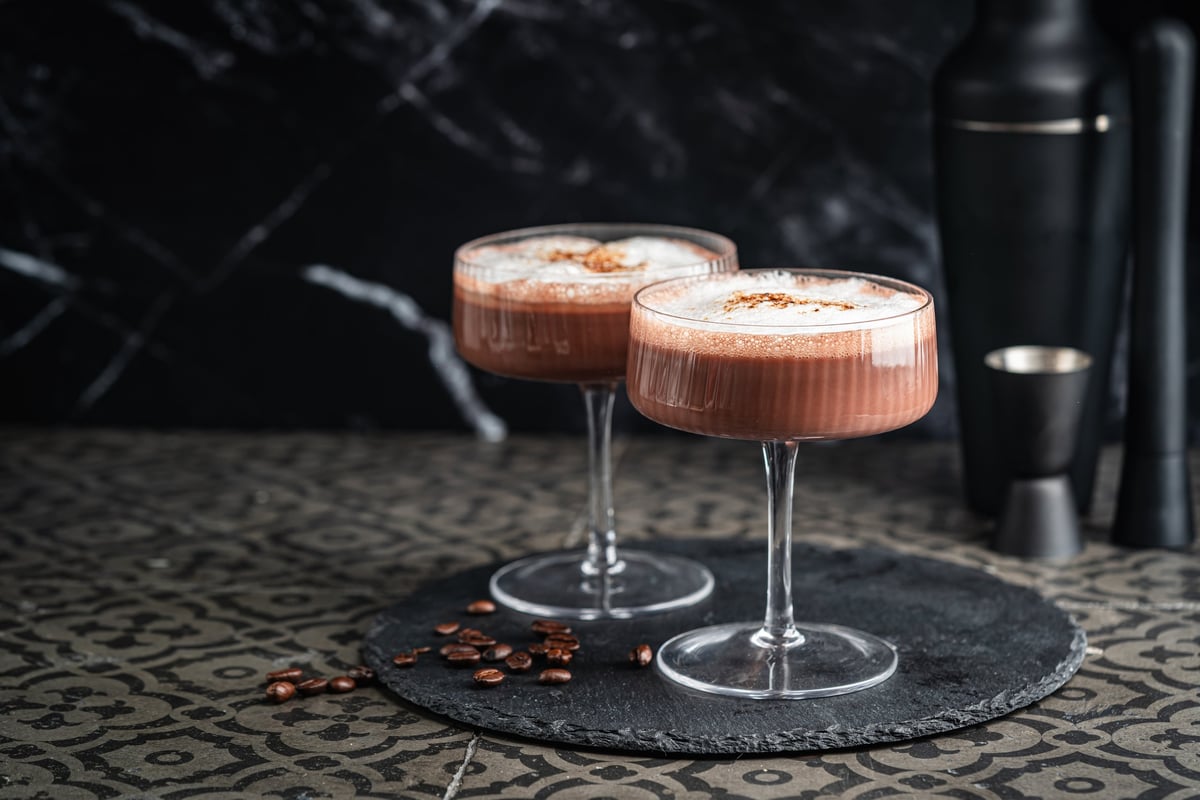 A beautifully served cocktail on the bar counter
